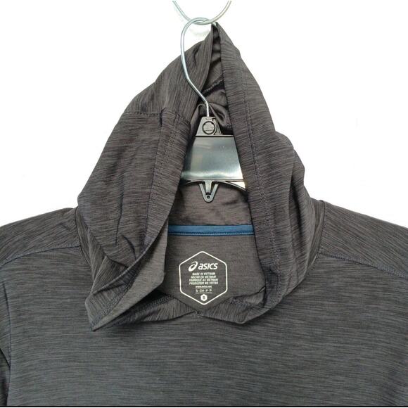 Asics Hooded Jersey Pull Over Men's Size S Soft Lightweight Heathered Grey - Picture 6 of 12